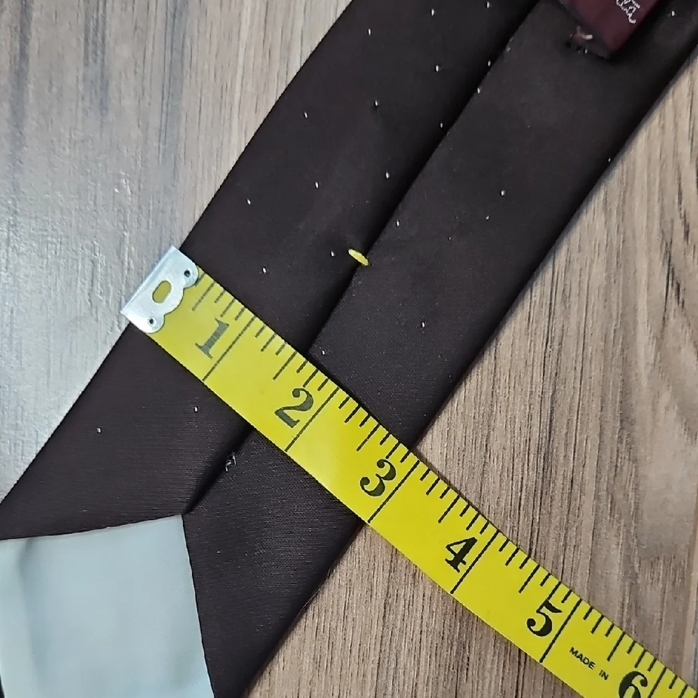 Oscar De La Renta Brown Tiny Dot Vintage Necktie
